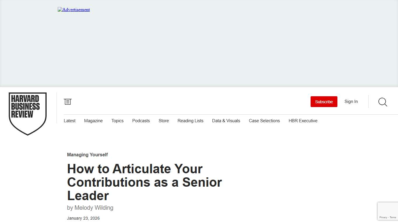 How to Articulate Your Contributions as a Senior Leader